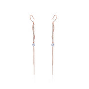 Gold Crystal Long Chain Earrings