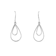 Minimalist Double Drop Silver Earrings