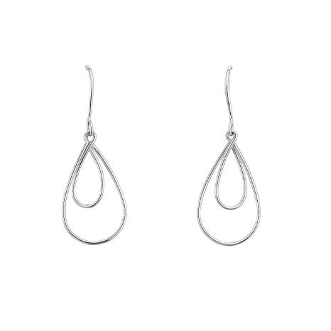 Minimalist Double Drop Silver Earrings