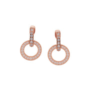Rose Gold Crystal Circle Earrings