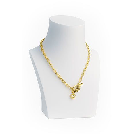 Bold Gold Heart Lock Necklace
