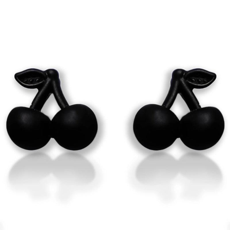 Black Cherry Stud Earrings