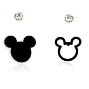 Cute Mickey-Inspired Black Stud Earrings