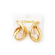 Twisted Bold Gold Loop Earrings