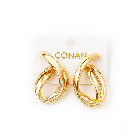 Twisted Bold Gold Loop Earrings