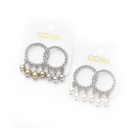 silver circul shape with hooked stones