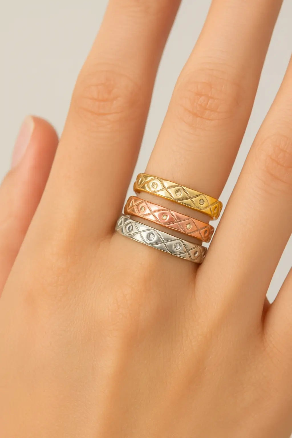 Elegant Patterned Ring (Silver / Rose Gold / Gold)