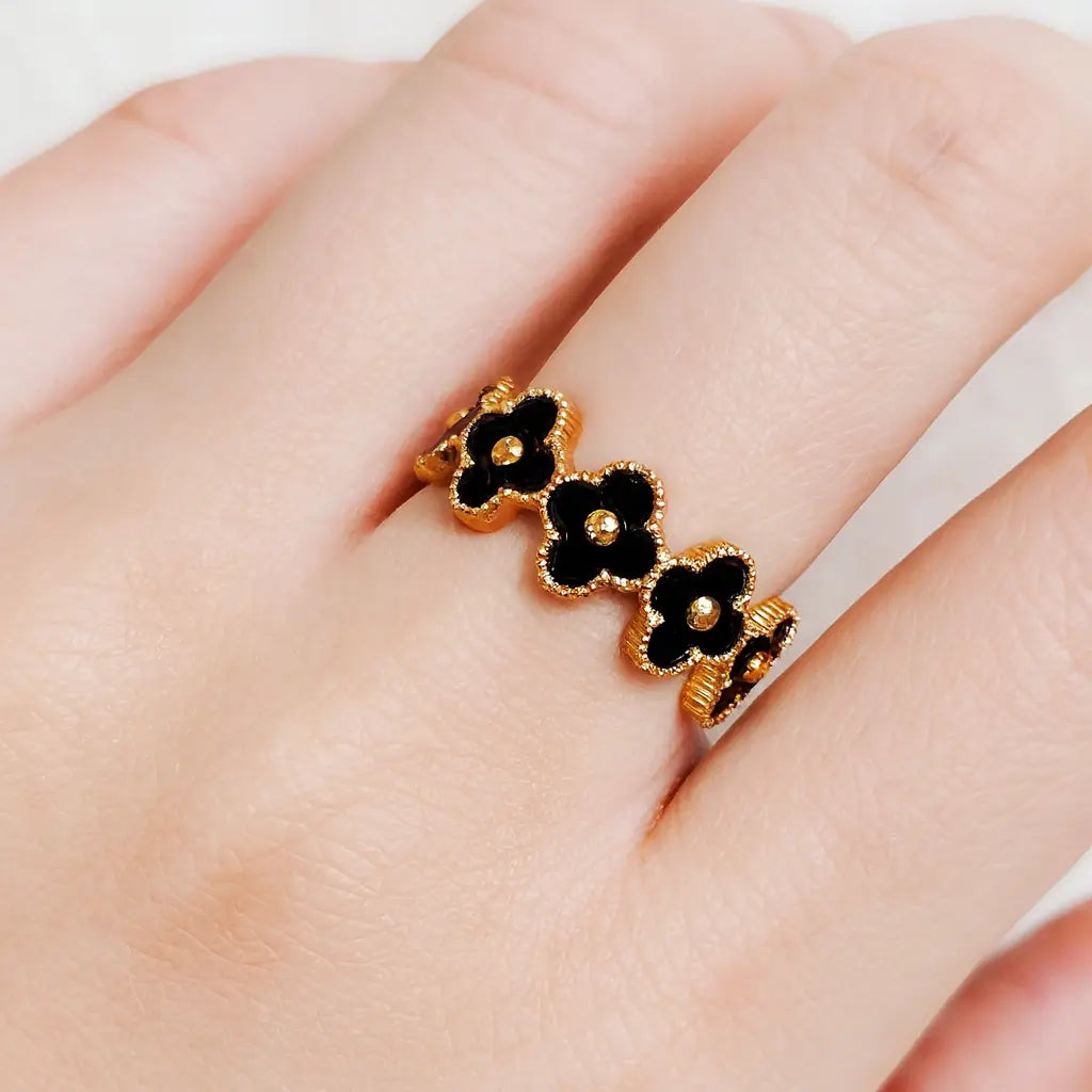 Floral Enamel Rings