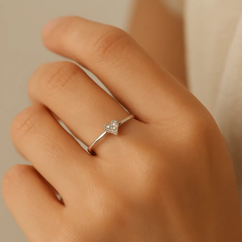 Delicate Silver Heart Ring