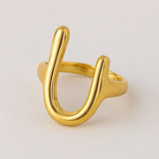 Gold & Silver U-Shaped Ring