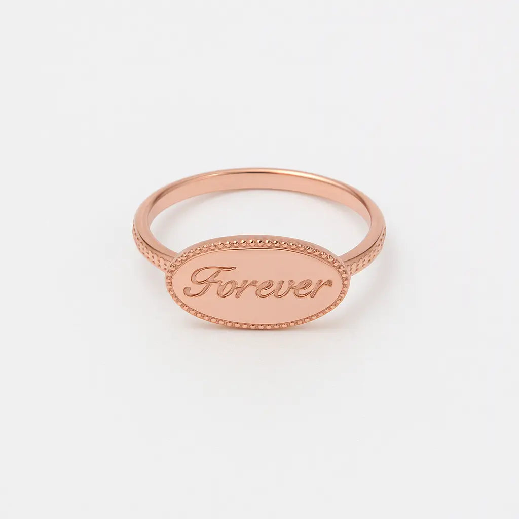 Elegant “Forever” Engraved Ring