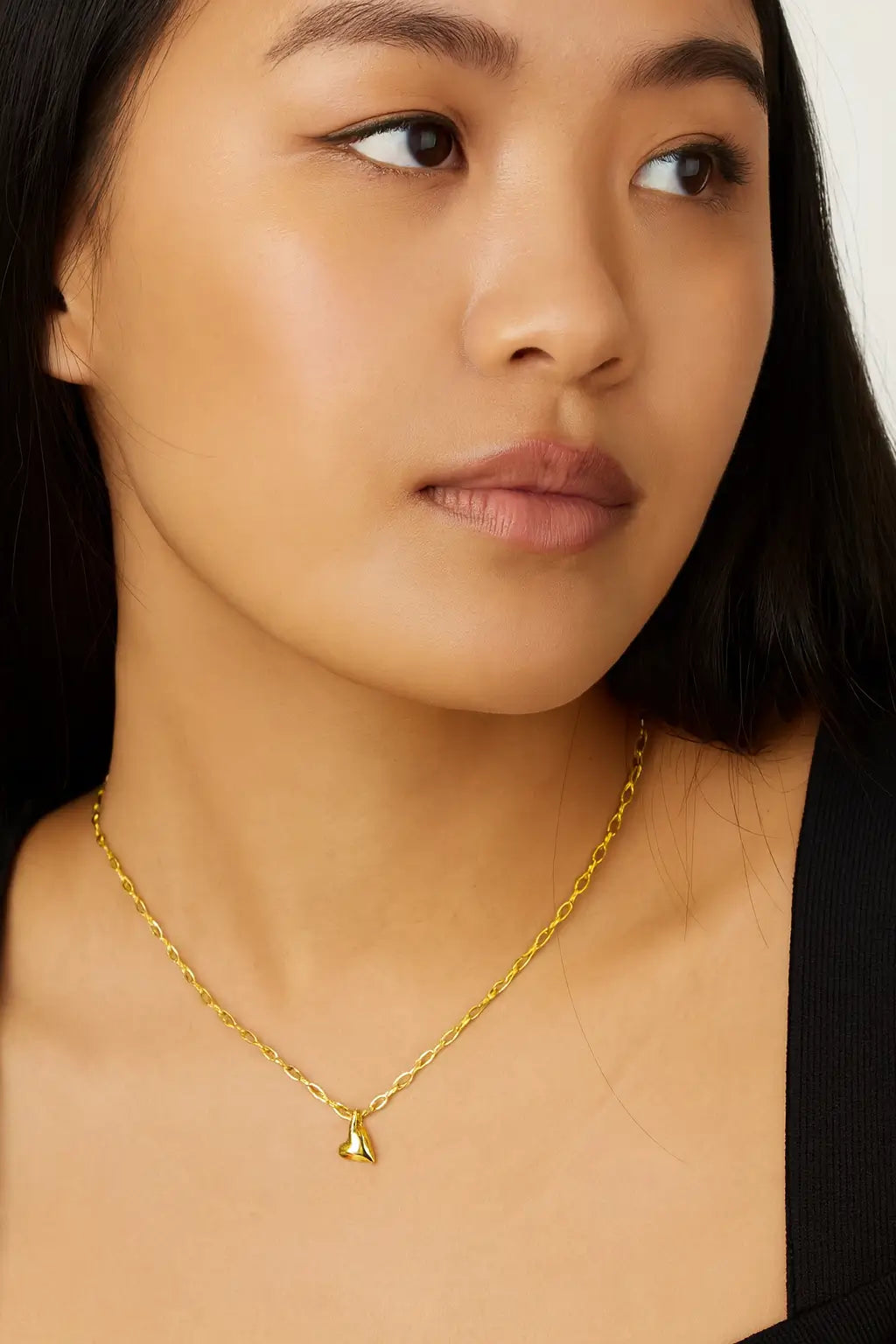 Gold Heart Charm Necklace