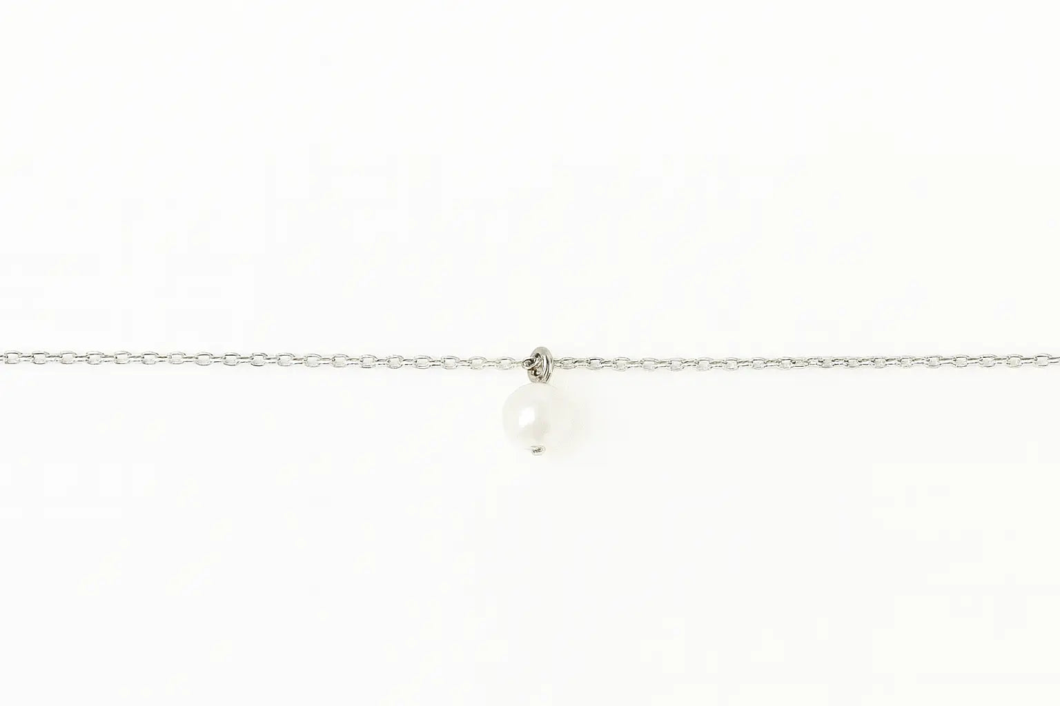 Delicate Silver Bracelet with Pearl Charm