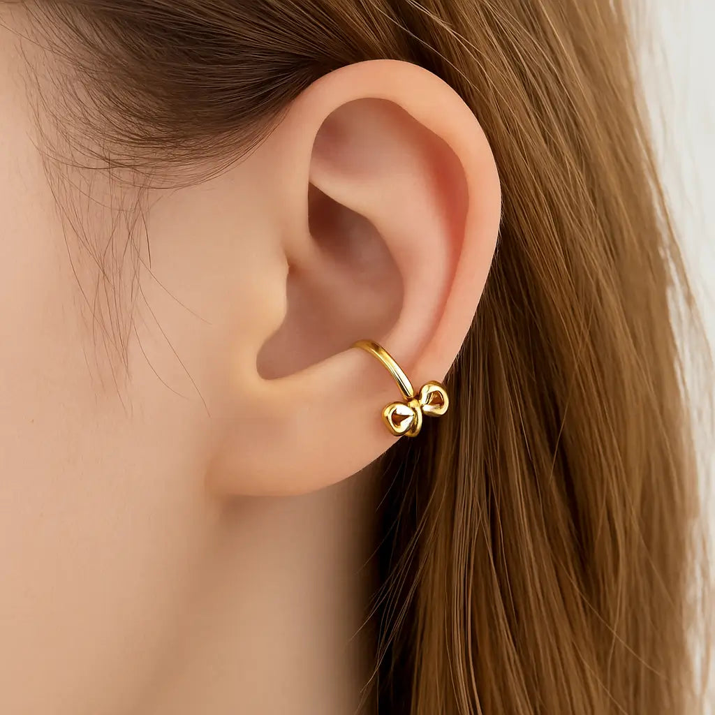Gold Ribbon Ear Cuff