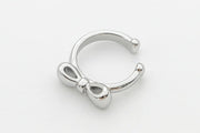 Silver Ribbon Ear Cuff