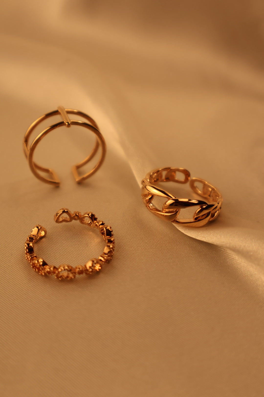 Rose Gold Triple Ring Set