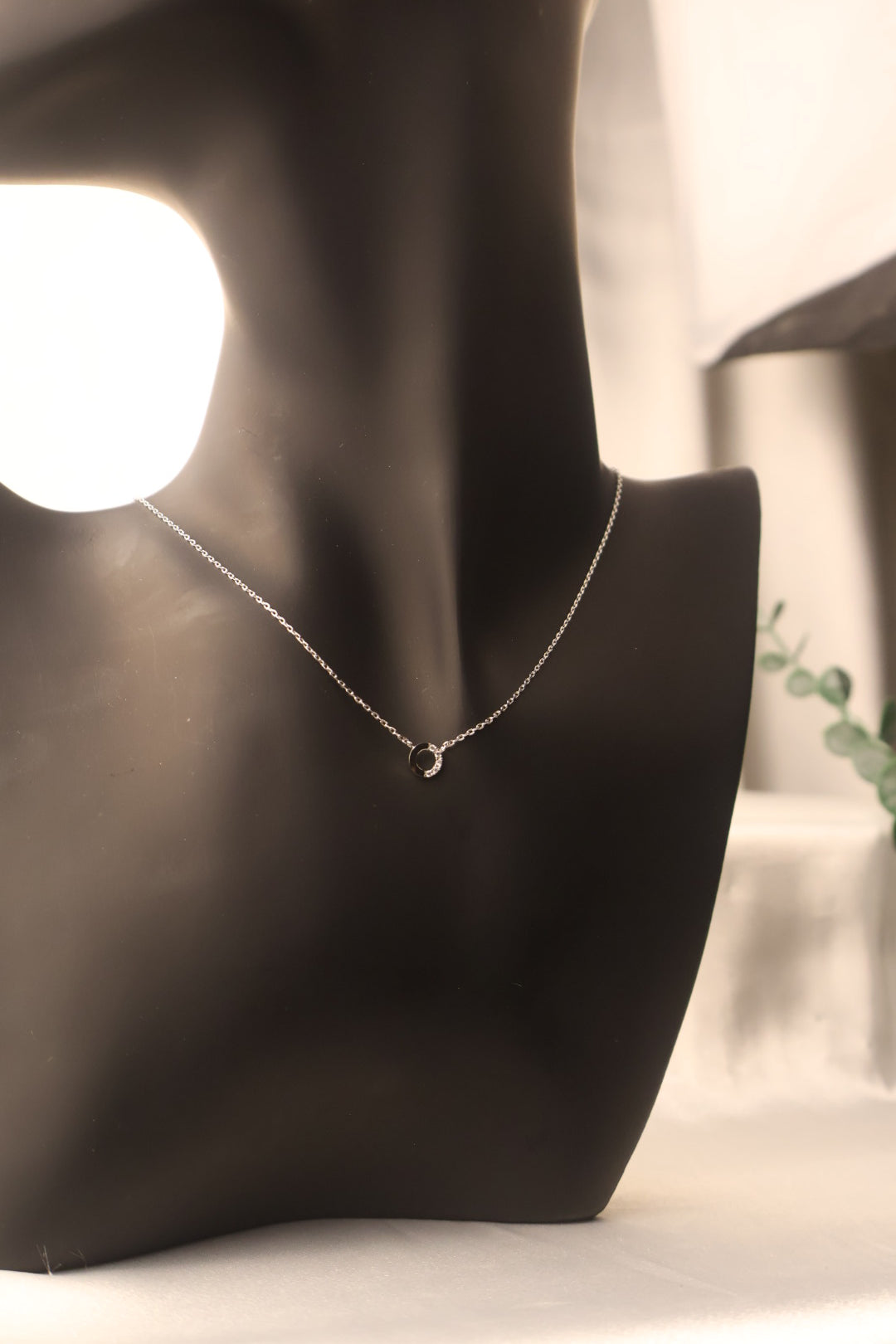 Elegant Silver Circle Necklace