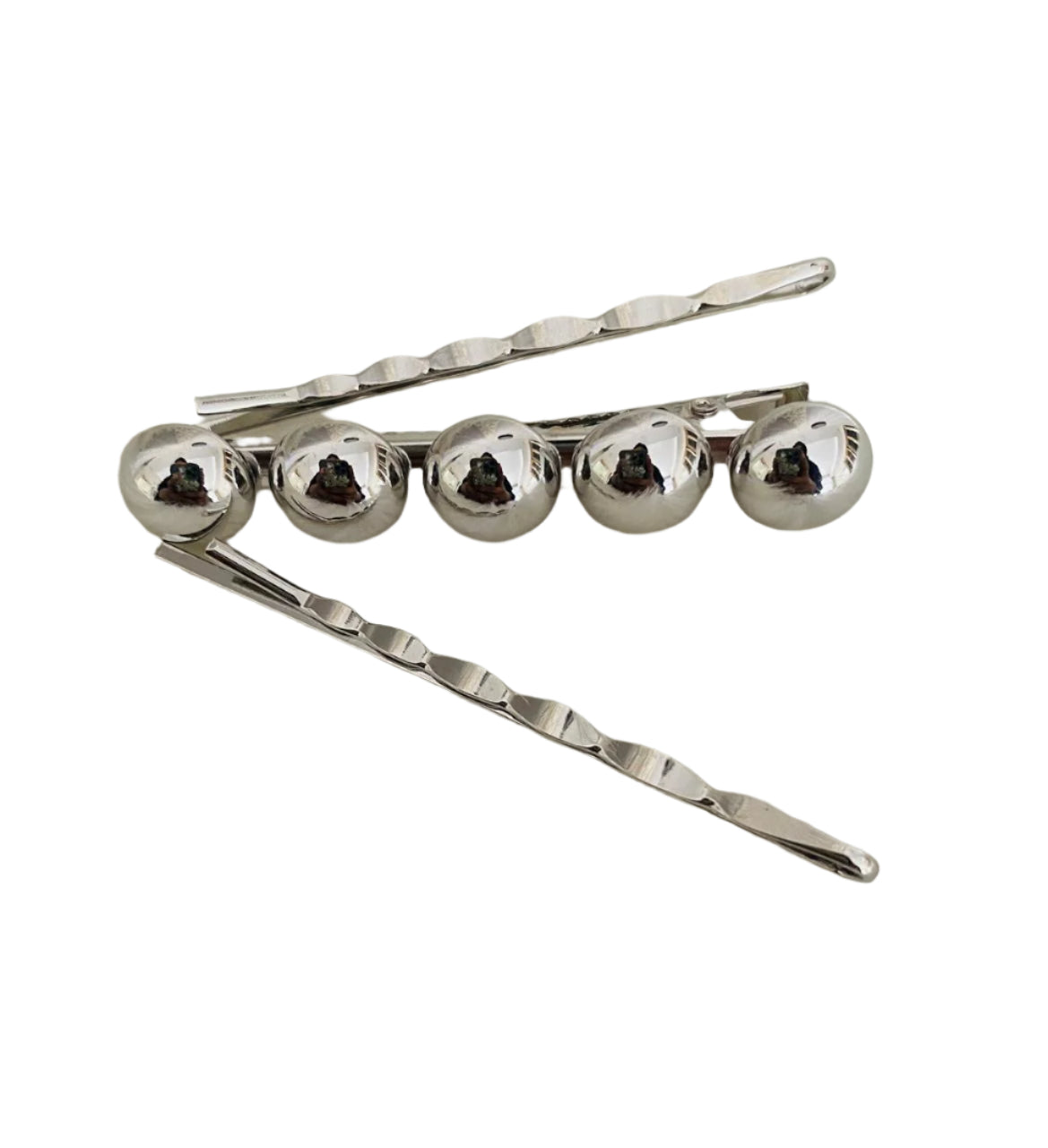 Silver Shine Hair Clip Set Of 3