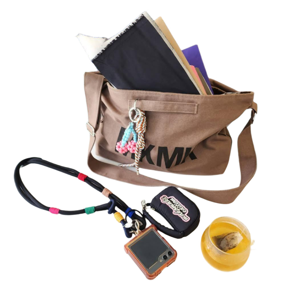 Casual Canvas Shoulder Bag – Coffee Brown