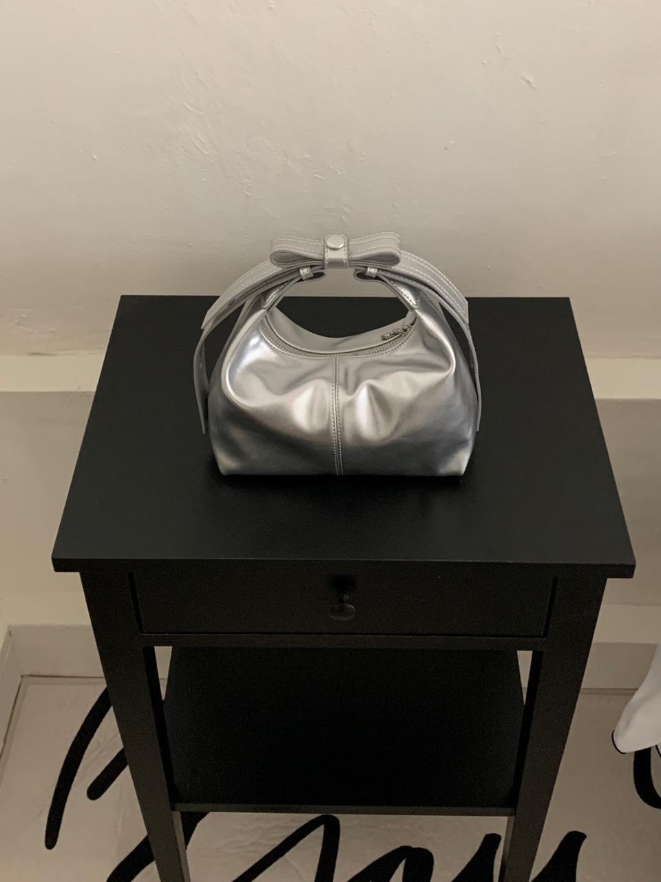 Silver Bow Handle Bag