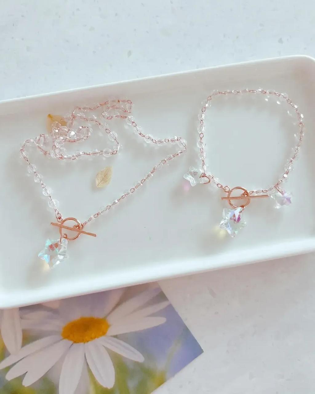 Crystal Star Rose Gold Necklace