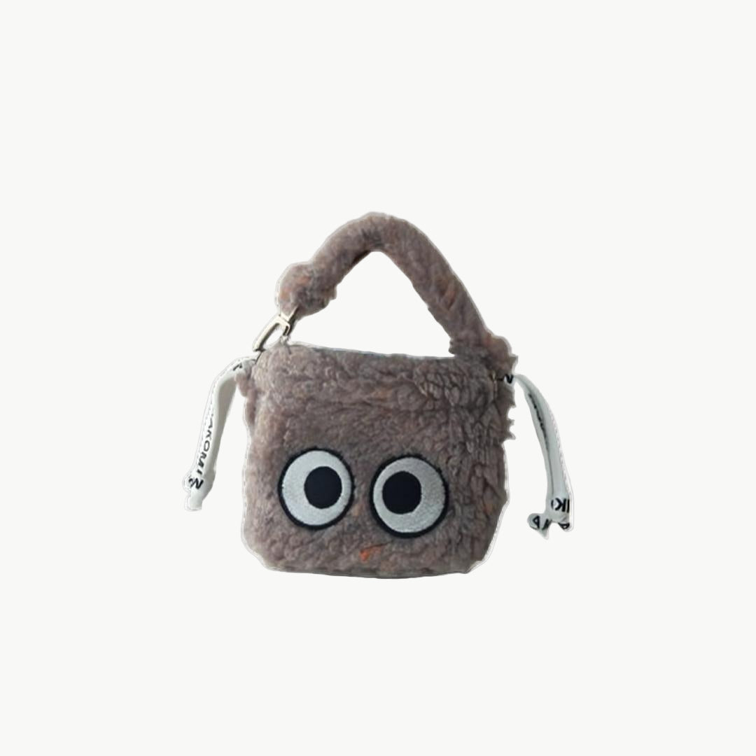 Cozy Fluffy Mini Bag with Cute Eyes