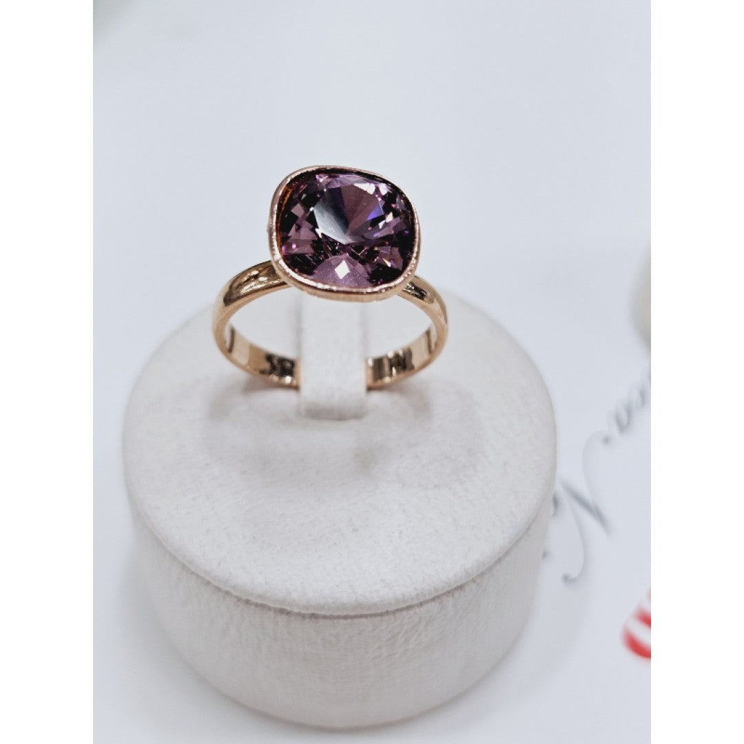 Purple Gemstone Ring – Rose Gold Finish