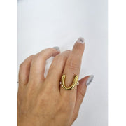 Gold U shaped ring