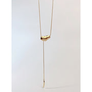Silicone Slide Irregular Melting Heart Y Snake Gold Necklace