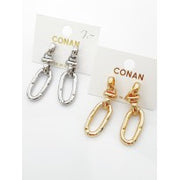 gold oval shaped earrings