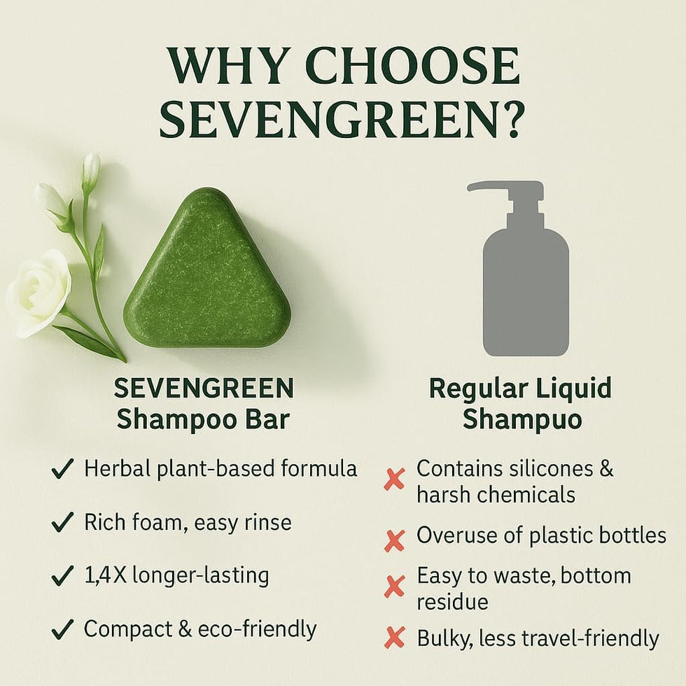 Green Pattern Shampoo Nature Seven™ Green Shampoo Bar – Plant-Based & Nourishing – hallyustyle