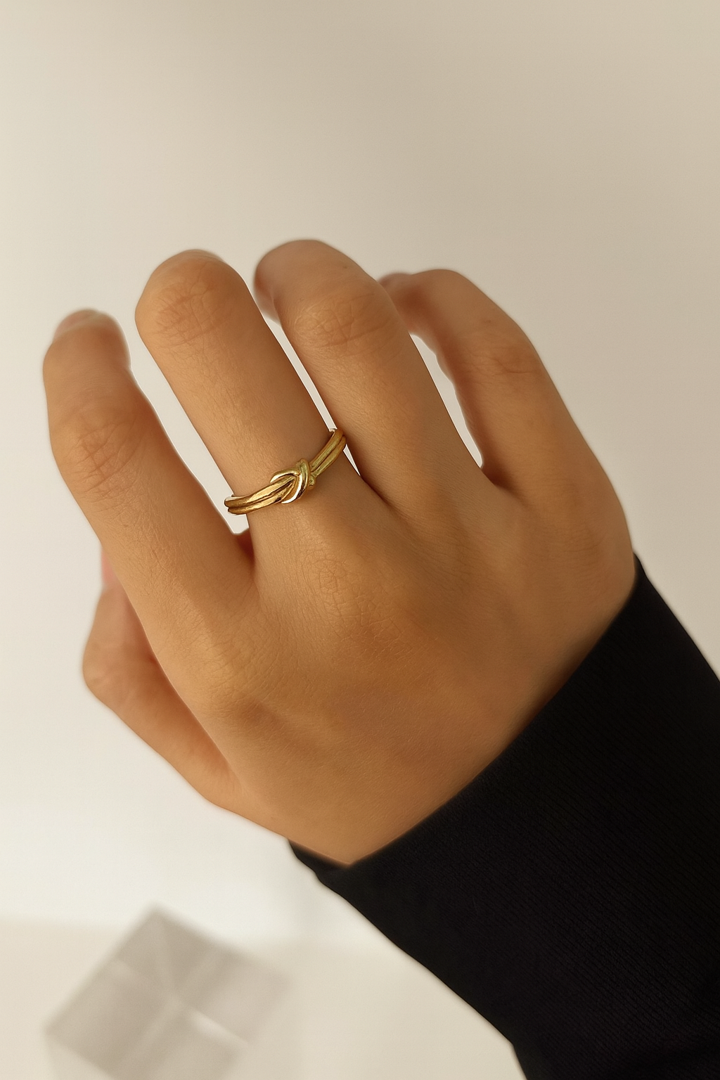 Silver & Gold Knot Design Ring Set