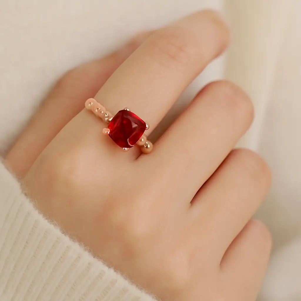 Elegant Gemstone Ring (Blue & Red )