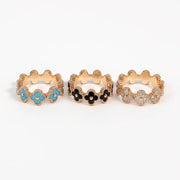 Floral Enamel Rings