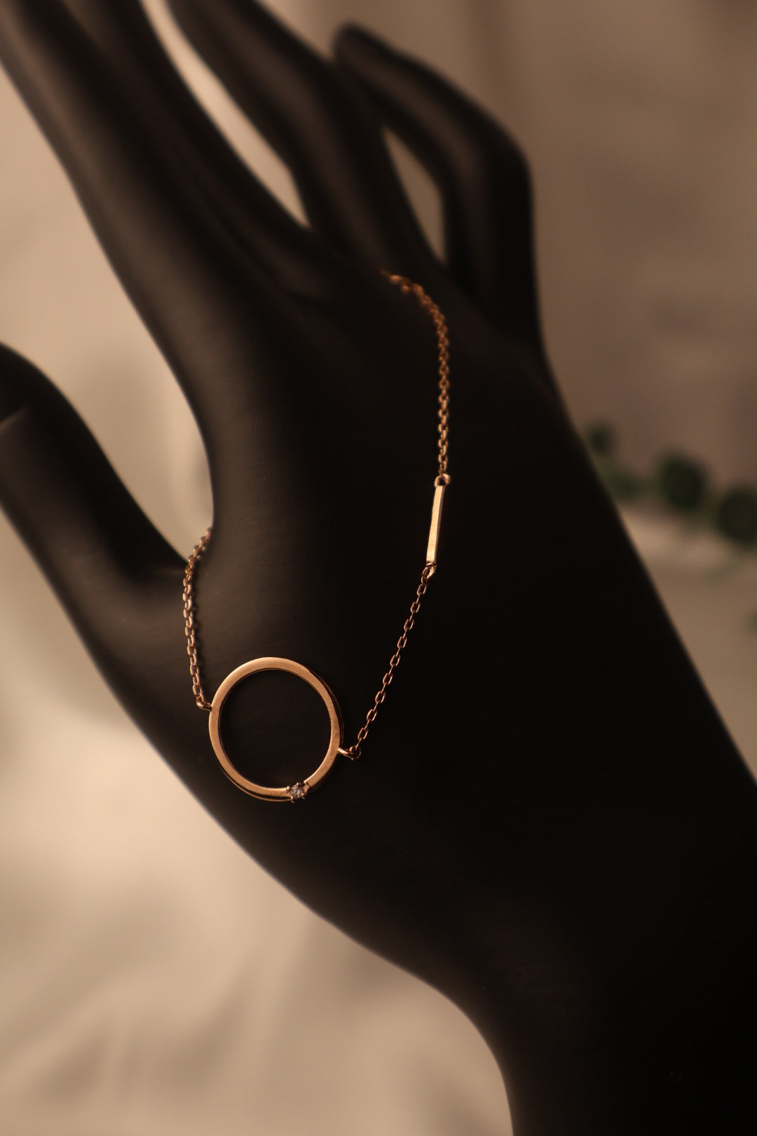 Rose gold circular bracelet