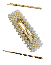 gold set of 3 (pearl & plain)