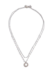 silver chain with circle and pearls