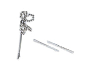 silver set of 3 with silver beads bow