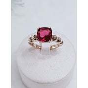 Red square glass simple freesize ring